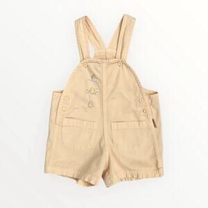 Vintage Campanita Baby Shortalls 12M Yellow Chick Embroidery Easter Romper